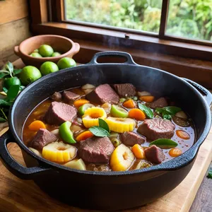 Рецепт Говядина, томлёная с фейхоа и розмарином - Томление с бульоном и фейхоа