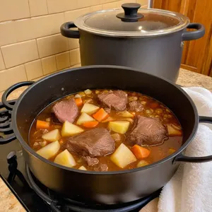 Рецепт Говядина, томлёная с яблоками и корицей - Тушение блюда