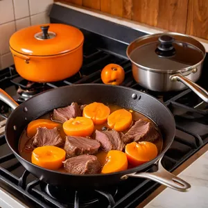 Рецепт Говядина, томлёная с хурмой и гвоздикой - Тушение блюда
