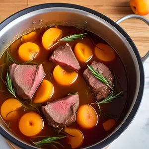 Рецепт Говядина, томлёная с курагой и розмарином - Тушение с курагой и розмарином