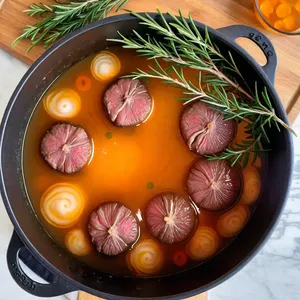 Рецепт Говядина, томлёная с облепихой и розмарином - Томление с овощами