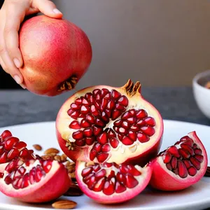 Рецепт Греческий салат с гранатом и орехами пекан - Подготовка граната и орехов