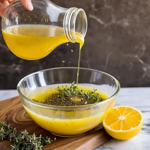 Рецепт Греческий салат с малиной и миндалем - Приготовление заправки
