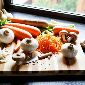 Рецепт Грибной бульон с шампиньонами и чесноком - Подготовка овощей и грибов