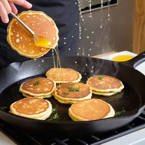 Рецепт Яичные бризы с копчёной форелью и яблочным чипсом - Обжарка бризов
