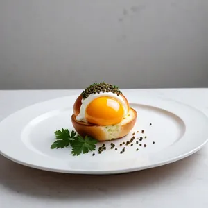 Рецепт Яичные бризы с трюфельным кремом и хрустящими каперсами - Подача