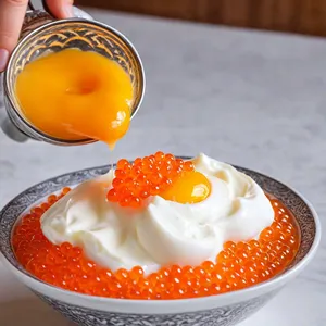Рецепт Яичные корзинки с креветками и икорным кремом - Приготовление икорного крема