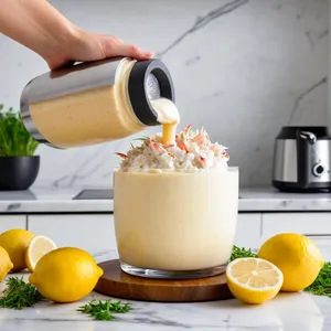 Рецепт Яичные медальоны с крабовым муссом и укропным гелем - Приготовление крабового мусса