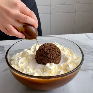 Рецепт Яичные розы с трюфельным муссом и хрустящим беконом - Приготовление трюфельного мусса