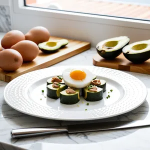 Рецепт Яичный салат с авокадо и копченой скумбрией - Нарезка основных компонентов