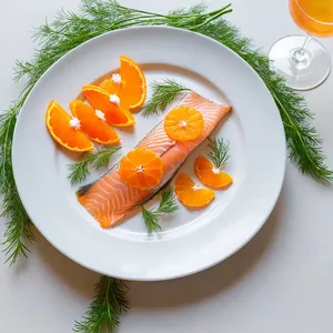 Рецепт Карпаччо из форели с мандариновым гелем и укропом - Подача