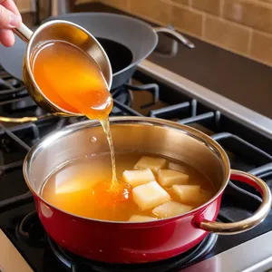 Рецепт Карпаччо из говяжьего языка с хреном и яблочным желе - Подготовка яблочного желе