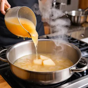 Рецепт Карпаччо из косули с грушевым пюре и грецкими орехами - Приготовление грушевого пюре