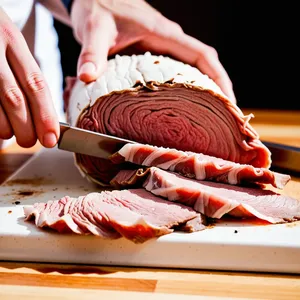 Рецепт Карпаччо из козлятины с черничным соусом и тимьяном - Подготовка мяса