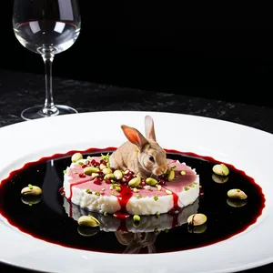 Рецепт Карпаччо из кролика с гранатовым соусом и фисташками - Финальное оформление и подача