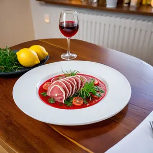 Рецепт Карпаччо из телятины с каперсами и лимонной цедрой - Подача