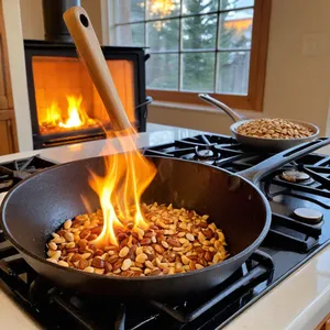 Рецепт Карпаччо из утиной грудки с мёдом и кедровыми орешками - Обжарка кедровых орешков