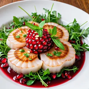 Рецепт Карпаччо из зубчатки с гранатовым соусом и кедровыми орешками - Сборка карпаччо