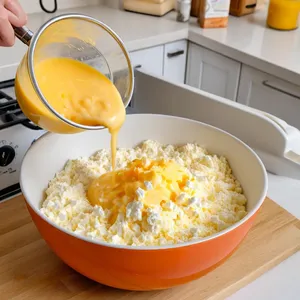 Рецепт Картофельная запеканка с мясным фаршем и сыром - Приготовление сырной заливки