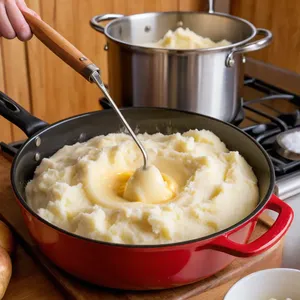 Рецепт Картофельное пюре с грибами и жареным луком - Приготовление пюре