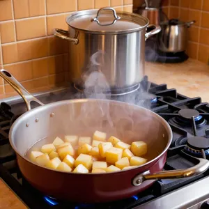 Рецепт Картофельное пюре с хрустящими шкварками и укропом - Варка картофеля