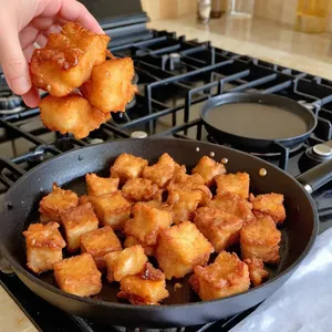 Рецепт Картофельное пюре с хрустящими шкварками и укропом - Приготовление шкварок