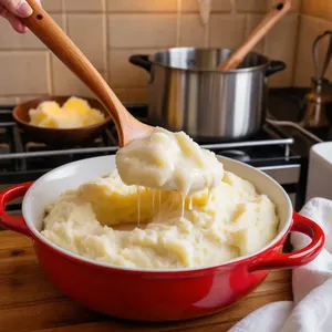 Рецепт Картофельное пюре с хрустящими шкварками и укропом - Приготовление пюре
