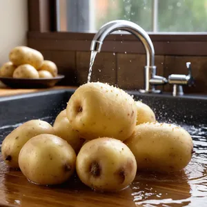 Рецепт Картофельное пюре с копченым сыром и грушей - Подготовка картофеля