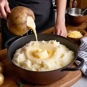 Рецепт Картофельное пюре с копченым сыром и грушей - Приготовление пюре