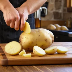 Рецепт Картофельное пюре с обжаренной спаржей и пармезаном - Подготовка картофеля