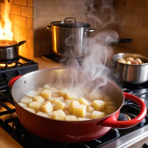 Рецепт Картофельное пюре с обжаренными белыми грибами и тимьяном - Варка картофеля