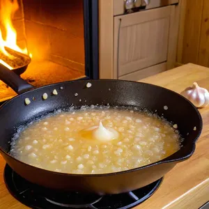 Рецепт Картофельное пюре с обжаренными лисичками и чесночным маслом - Приготовление чесночного масла