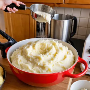 Рецепт Картофельное пюре с обжаренными лисичками и чесночным маслом - Приготовление пюре