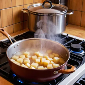Рецепт Картофельное пюре с печеной тыквой и корицей - Варка картофеля