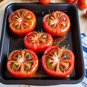 Рецепт Картофельное пюре с печеными томатами и базиликом - Приготовление печеных томатов