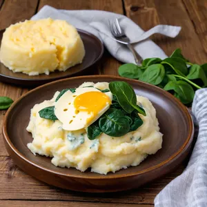 Рецепт Картофельное пюре с сыром и шпинатом - Подача