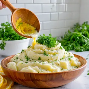 Рецепт Картофельное пюре с запеченным чесноком и зеленью - Добавление зелени