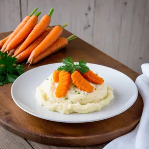 Рецепт Картофельное пюре с жареной морковью и имбирём - Подача