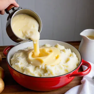 Рецепт Картофельное пюре с жареными брокколи и пармезаном - Приготовление пюре