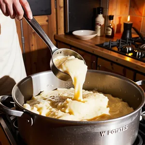 Рецепт Картофельное пюре с жареными грушами и голубым сыром - Приготовление картофельного пюре