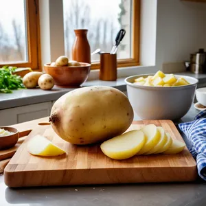 Рецепт Картофельное пюре с жареными опятами и сливочным соусом - Подготовка картофеля