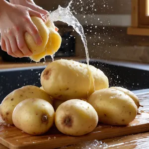 Рецепт Картофельное пюре с жареными перцами и орегано - Подготовка картофеля