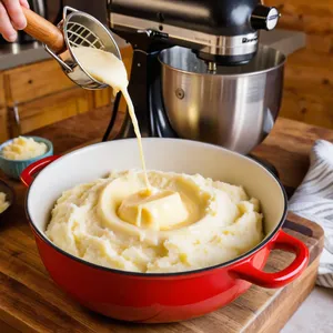 Рецепт Картофельное пюре с жареными шампиньонами и тимьяном - Приготовление пюре