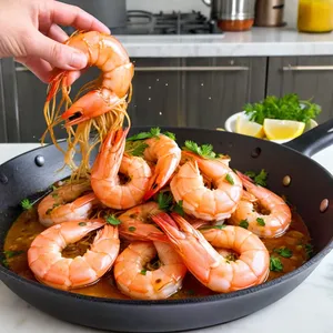 Рецепт Картофельные драники с авокадо и креветками - Приготовление креветок