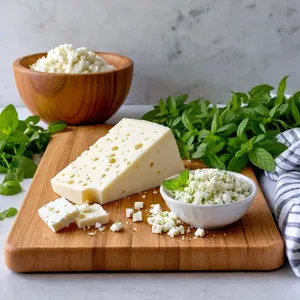 Рецепт Картофельные драники с брынзой и мятой - Подготовка брынзы и мяты