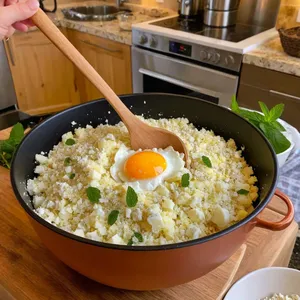 Рецепт Картофельные драники с брынзой и мятой - Смешивание ингредиентов