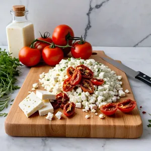Рецепт Картофельные драники с фетой и вялеными томатами - Подготовка начинки