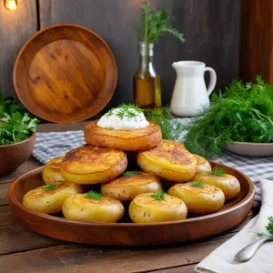 Рецепт Картофельные драники с фетой и вялеными томатами - Подача