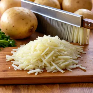Рецепт Картофельные драники с грибами и сыром - Подготовка картофеля и лука