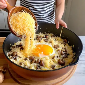 Рецепт Картофельные драники с грибами и сыром - Смешивание ингредиентов